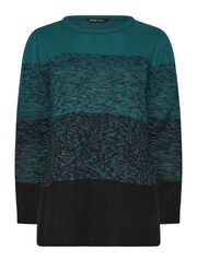 Yours Curve Blue Colourblock Jumper - Image 5 of 5
