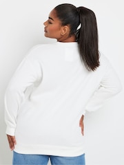 Yours Curve Nude Leopard Print Love Crew Neck Jumper - Image 3 of 5