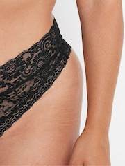 Yours Curve Black Lace Thongs 3 Pack - Image 4 of 6