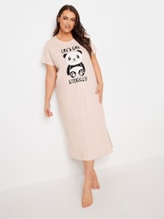 Yours Curve Pink Lets Get Snuggly 100% Cotton Midaxi Nightdress 2 Pack - Image 2 of 8