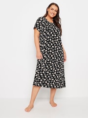Yours Curve Pink Lets Get Snuggly 100% Cotton Midaxi Nightdress 2 Pack - Image 3 of 8