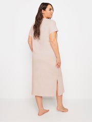 Yours Curve Pink Lets Get Snuggly 100% Cotton Midaxi Nightdress 2 Pack - Image 4 of 8