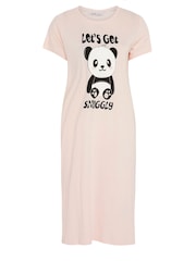 Yours Curve Pink Lets Get Snuggly 100% Cotton Midaxi Nightdress 2 Pack - Image 8 of 8