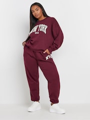 Yours Curve Red Appliqué Cuffed Joggers - Image 1 of 5