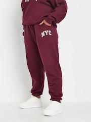 Yours Curve Red Appliqué Cuffed Joggers - Image 2 of 5