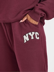 Yours Curve Red Appliqué Cuffed Joggers - Image 4 of 5