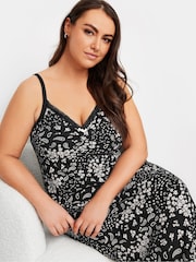 Yours Curve Black Monotone Paisley 100% Cotton Midaxi Chemise - Image 4 of 5
