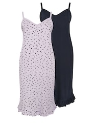 Yours Curve Random Heart 100% Cotton Chemises 2 Pack - Imagen 6 de 8