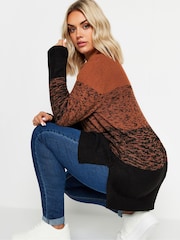 Yours Curve Orange Colourblock Jumper - Image 2 of 6