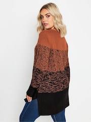 Yours Curve Orange Colourblock Jumper - Image 5 of 6