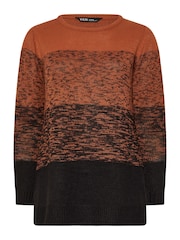 Yours Curve Orange Colourblock Jumper - Image 6 of 6
