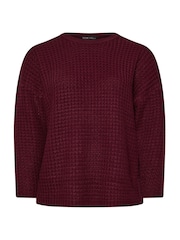 Yours Curve Purple Waffle Knit Jumper - Image 5 of 5