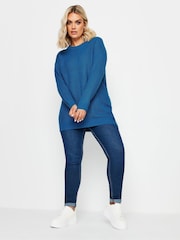 Yours Curve Blue Essential Jumper - Image 3 of 4