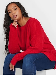Yours Curve Red Drop Shoulder Jumper - Image 1 of 6