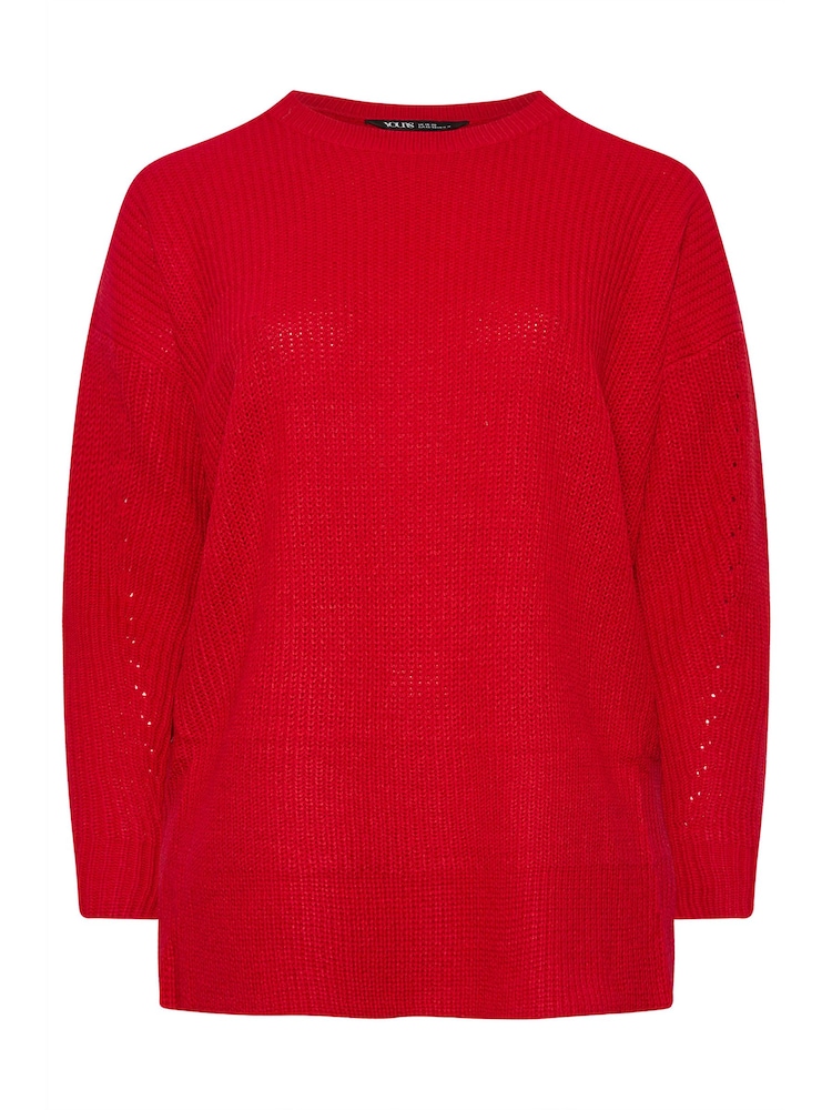 Yours Curve Red Drop Shoulder Jumper - Image 6 of 6