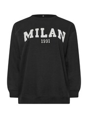 Yours Curve Black Flocked Milan Crew Neck Jumper - Image 6 of 6