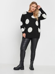 Yours Curve Black Conversational Jumper - Image 3 of 5