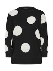Yours Curve Black Conversational Jumper - Image 5 of 5