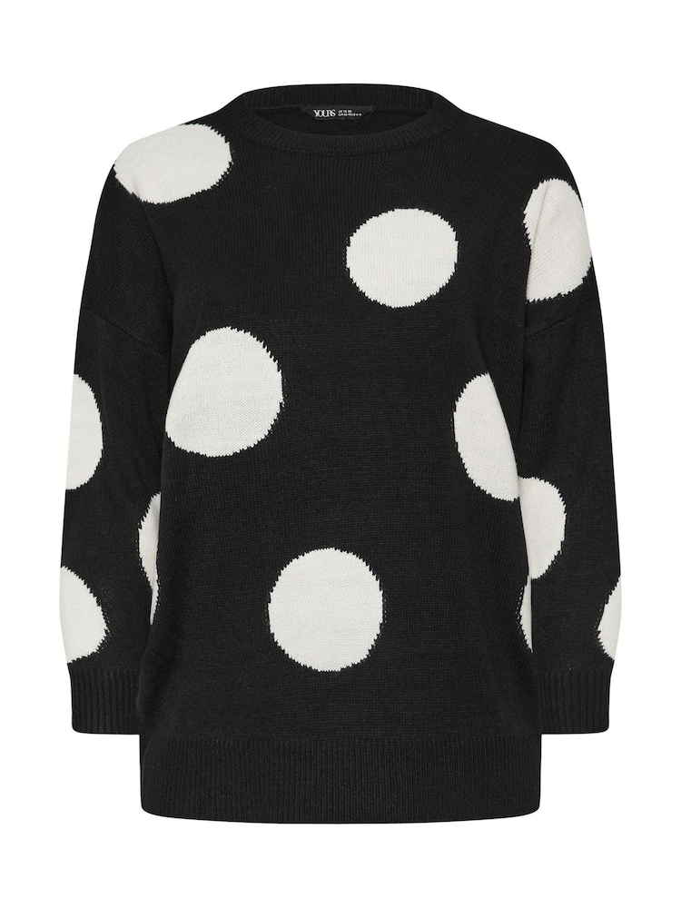 Yours Curve Black Conversational Jumper - Image 5 of 5