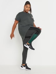Yours Curve Grey Colour Block Active Leggings - Image 2 of 5