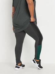 Yours Curve Grey Colour Block Active Leggings - Image 3 of 5