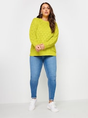 Yours Curve Green Wave Pointelle Jumper - Image 2 of 4