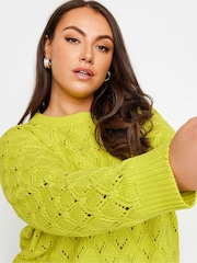 Yours Curve Green Wave Pointelle Jumper - Image 4 of 4