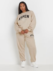 Yours Curve Natural Appliqué Apsen Crew Neck Jumper - Image 2 of 6