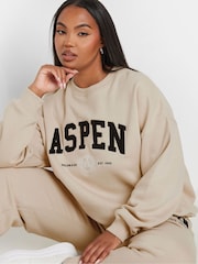 Yours Curve Natural Appliqué Apsen Crew Neck Jumper - Image 4 of 6