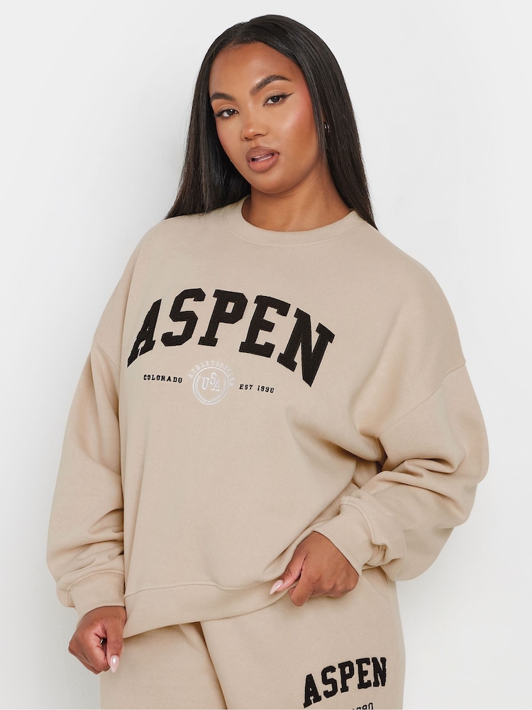 Yours Curve Natural Appliqué Apsen Crew Neck Jumper - Image 5 of 6
