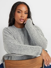 Yours Curve Black Drop Shoulder Jumper - Image 1 of 6
