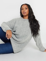 Yours Curve Black Drop Shoulder Jumper - Image 2 of 6