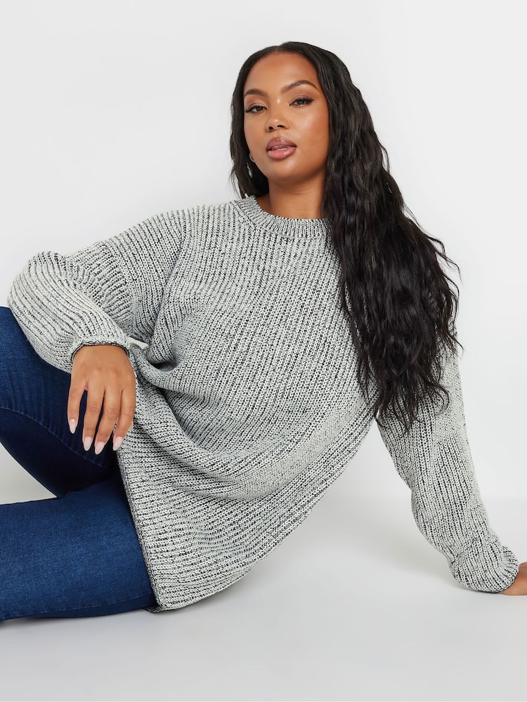 Yours Curve Black Drop Shoulder Jumper - Image 2 of 6