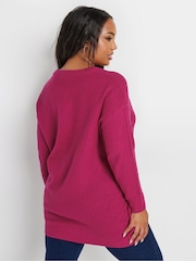 Yours Curve Pink Essential Jumper - Image 3 of 5