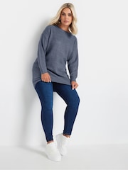 Yours Curve Blue Essential Jumper - Image 2 of 5