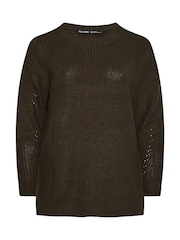 Yours Curve Brown Drop Shoulder Jumper - Image 5 of 5