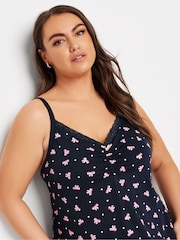 Yours Curve Blue Bows And Spots 100% Cotton Midaxi Chemise - Image 4 of 4