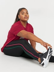 Yours Curve Black Side Stripe Active Leggings - Image 1 of 5