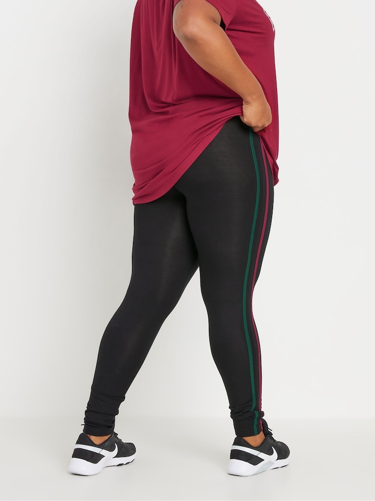 Yours Curve Black Side Stripe Active Leggings - Image 4 of 5