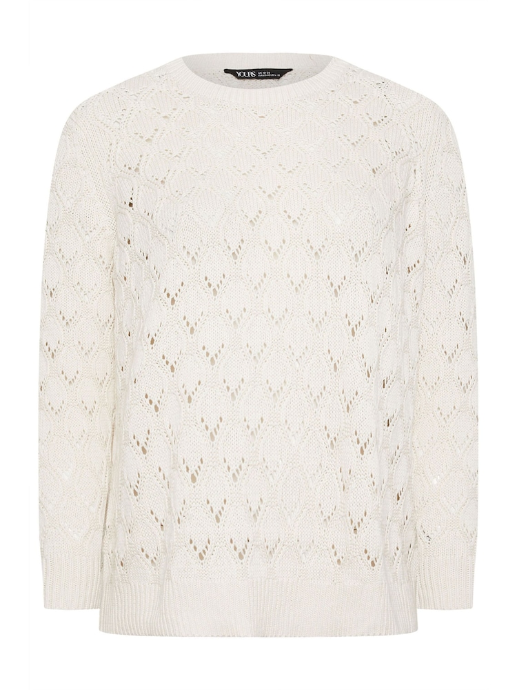 Yours Curve Natural Wave Pointelle Jumper - Image 5 of 5
