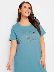 Yours Curve Blue Shells Midaxi Nightdress 2 Pack - Image 5 of 8
