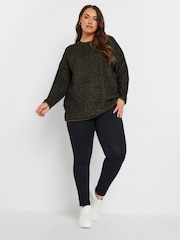 Yours Curve Green Drop Shoulder Jumper - Image 3 of 6