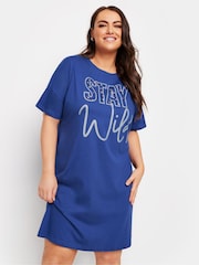 Yours Curve Grey Oversized Animal Print Sleep T-Shirts 2 Pack - Image 5 of 8
