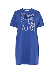 Yours Curve Grey Oversized Animal Print Sleep T-Shirts 2 Pack - Image 8 of 8