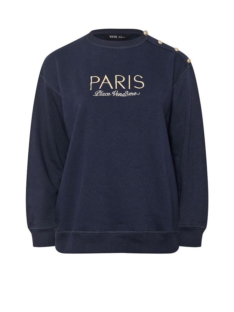 Yours Curve - Pull Slogan boutonné - Image 5 de 5