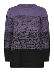 Yours Curve Purple Colourblock Jumper - Image 4 of 4