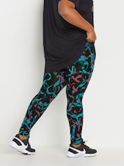 Yours Curve Black Swirl Print Active Leggings - Image 4 of 4