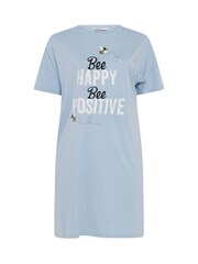 Yours Curve Blue Bee Happy Daisy Sleep 100% Cotton T-Shirts 2 Pack - Image 7 of 8