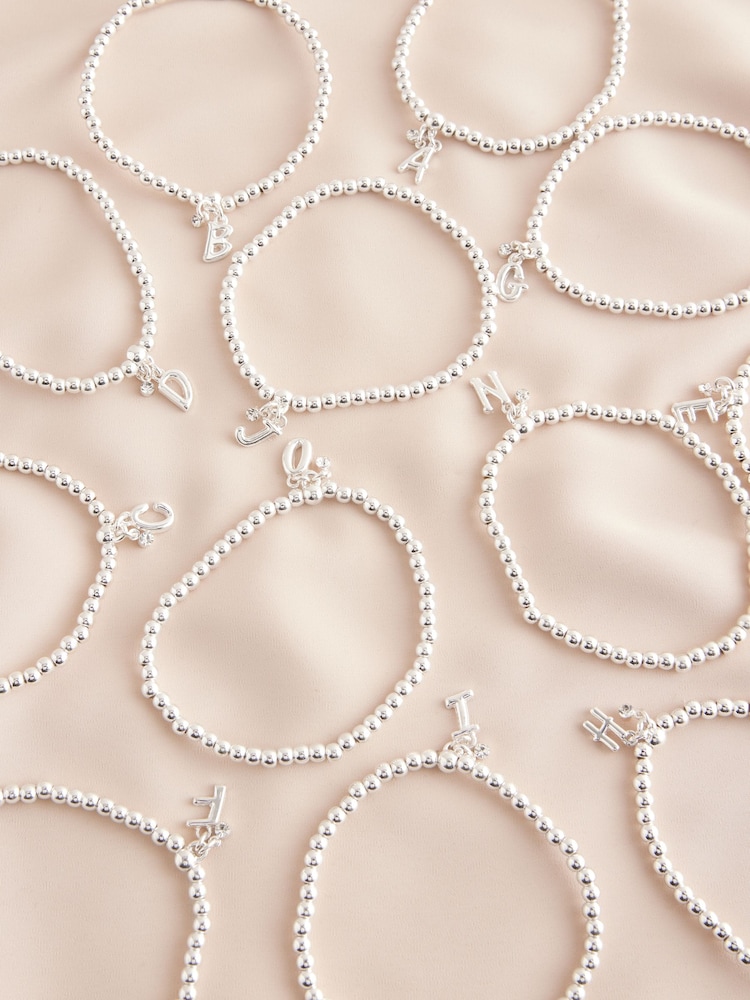 Silver Tone Initial Stretch Bracelet - Image 1 of 20