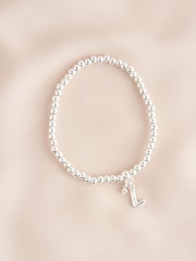 Silver Tone Initial Stretch Bracelet - Image 12 of 20